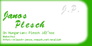 janos plesch business card